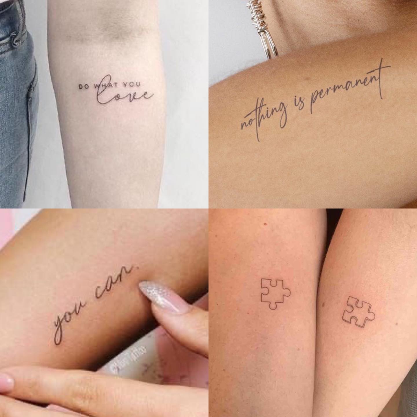 Tatuagem Minimalista de frase no antebraço