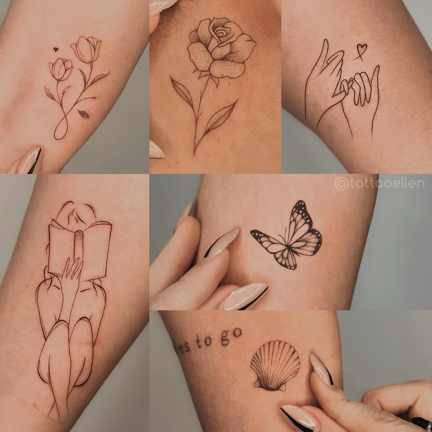 Tatuagem Minimalista de rosa no braço