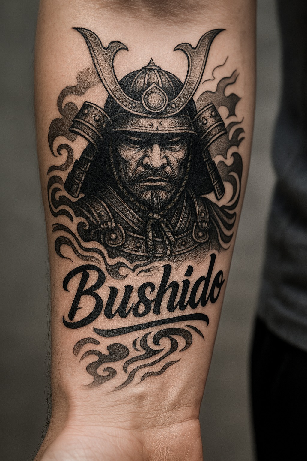 Tatuagem Samurai Bushido no antebraço