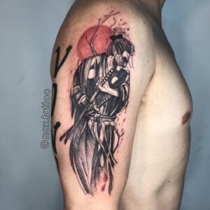 Tatuagem Samurai Grande no braço