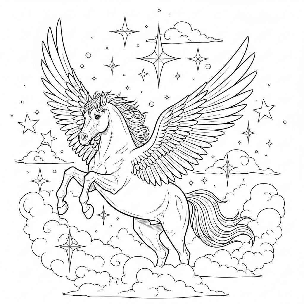 Cavalo Fantasia (Desenho para Colorir)