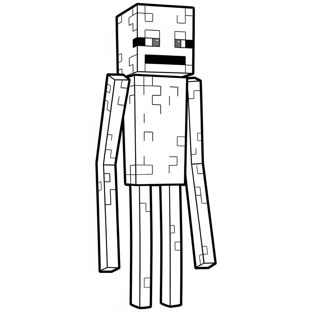 Minecraft Enderman Misterioso (Desenho para Colorir)