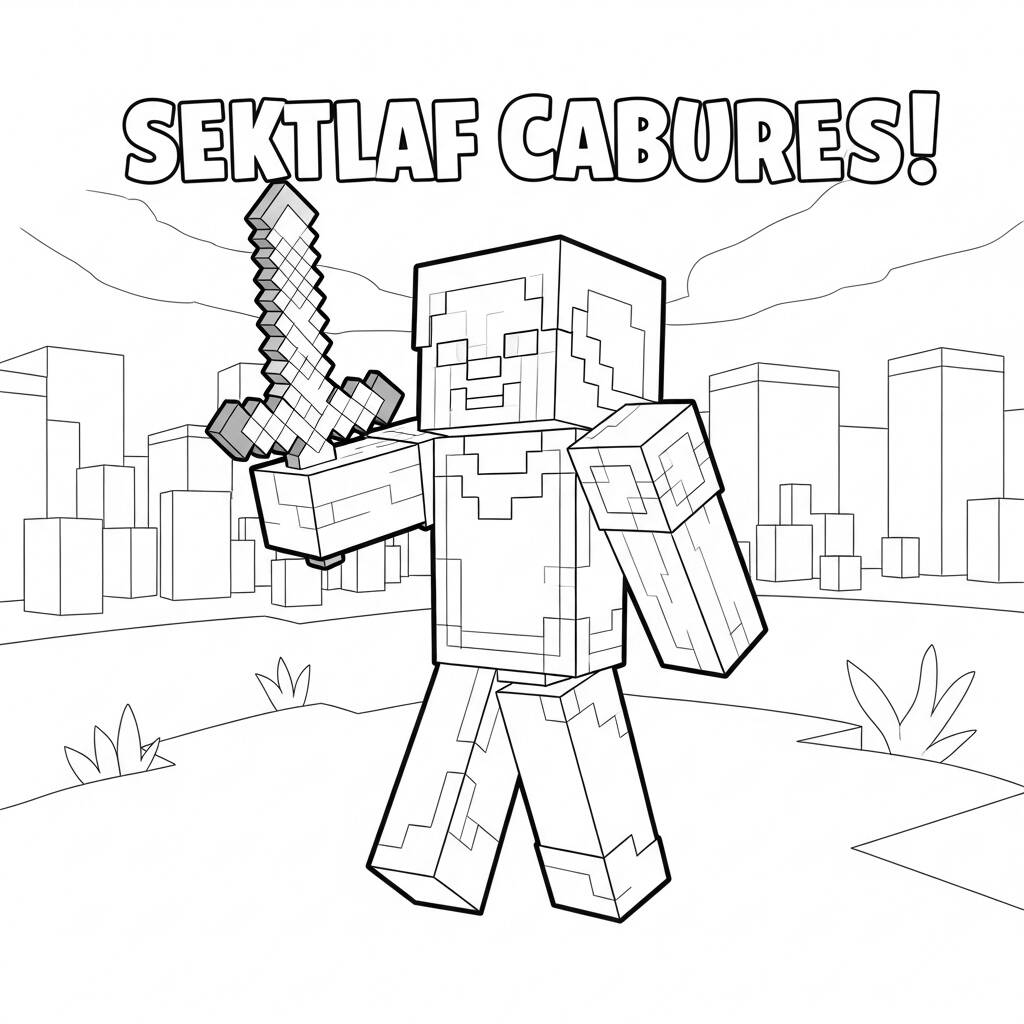Minecraft Personagens Diversao (Desenho para Colorir)