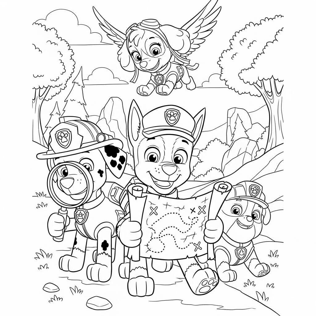 Patrulha Canina Adventure (Desenho para Colorir)