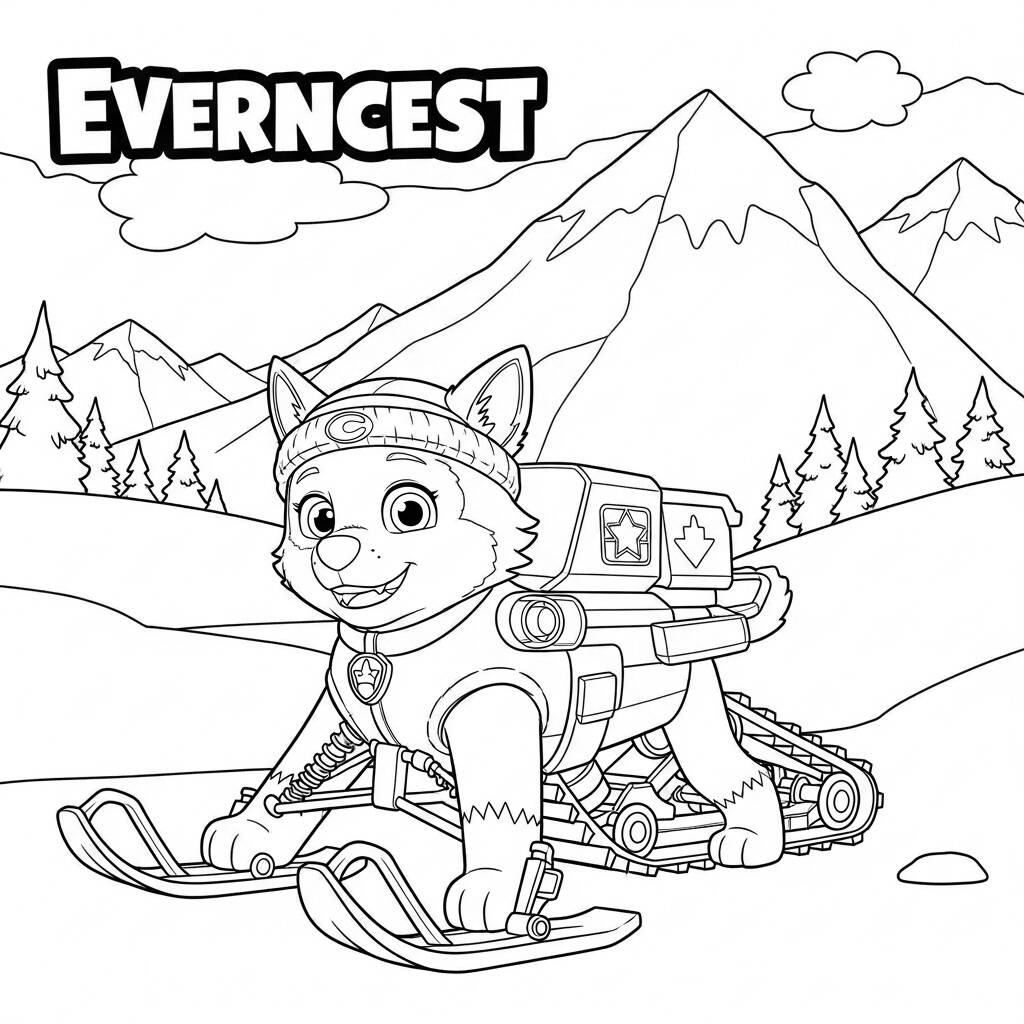 Patrulha Canina Everest (Desenho para Colorir)