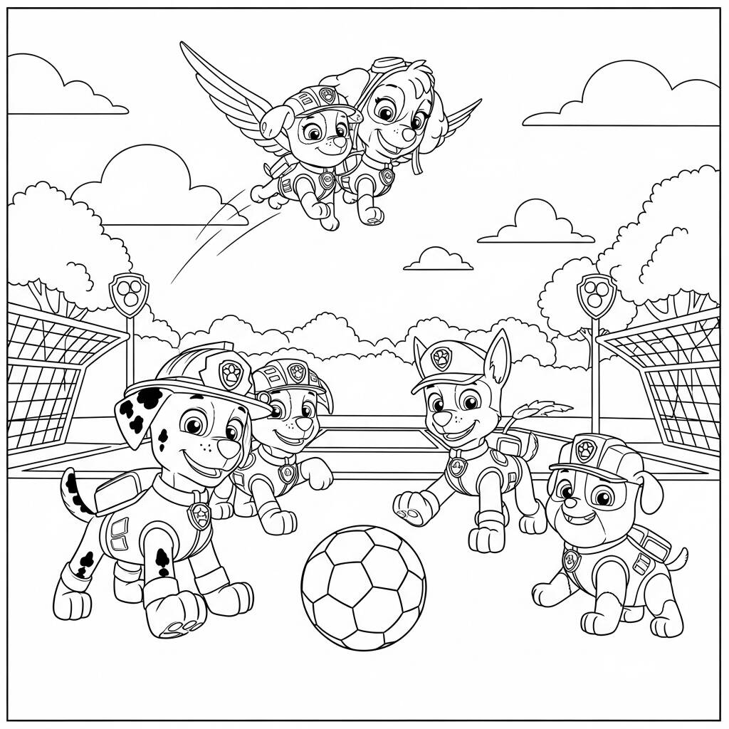Patrulha Canina Sports (Desenho para Colorir)