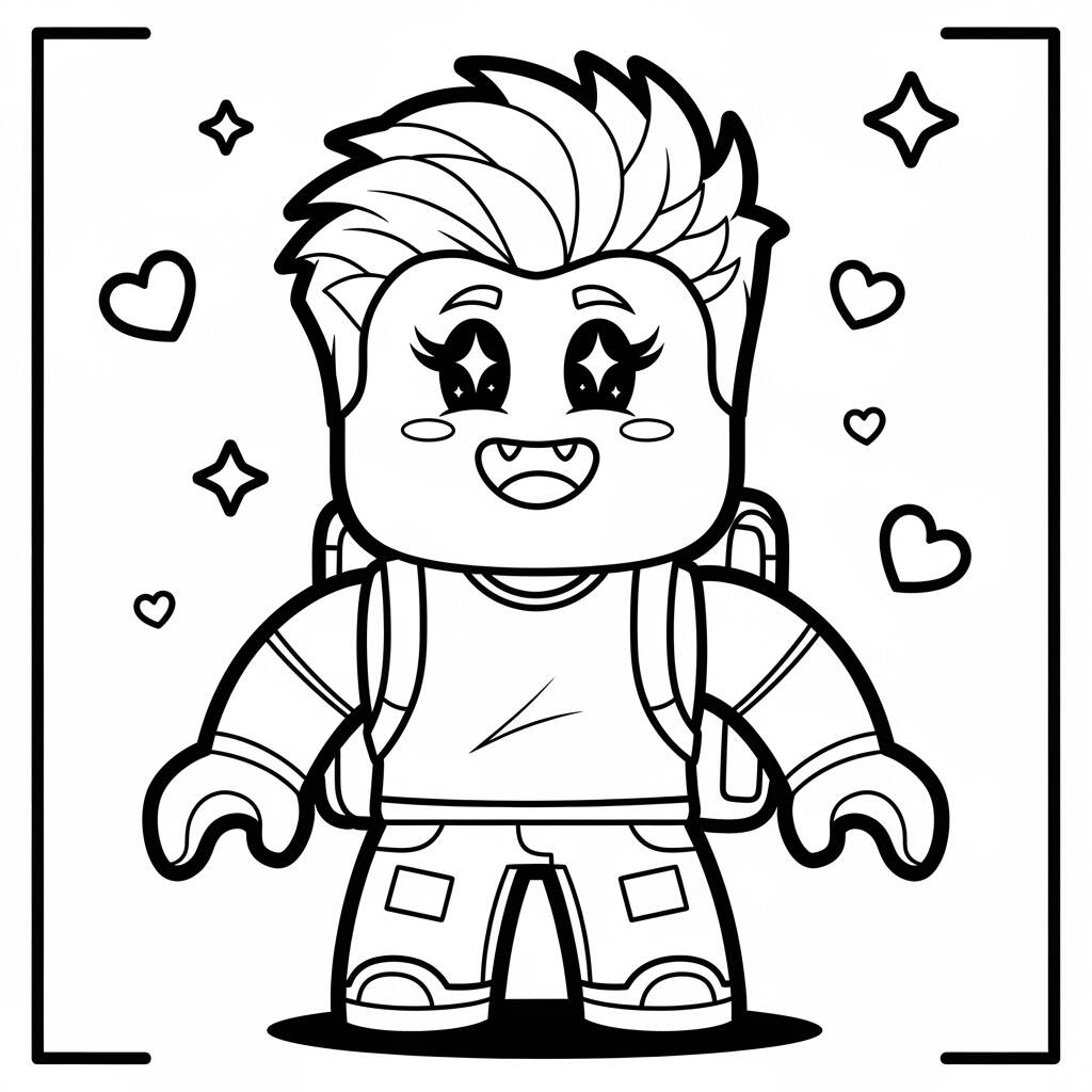 Roblox Estilo Kawaii (Desenho para Colorir)
