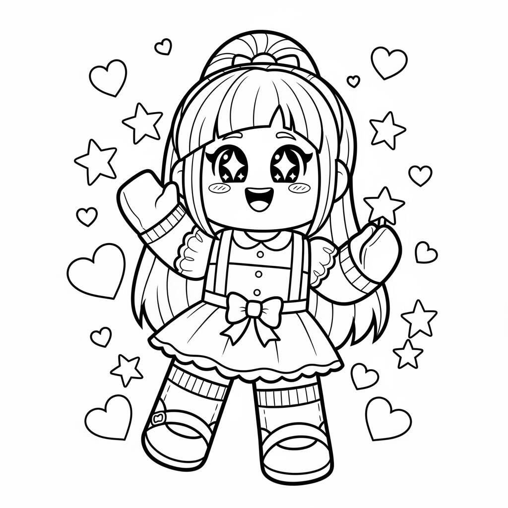 Roblox Estilo Kawaii (Desenho para Colorir)