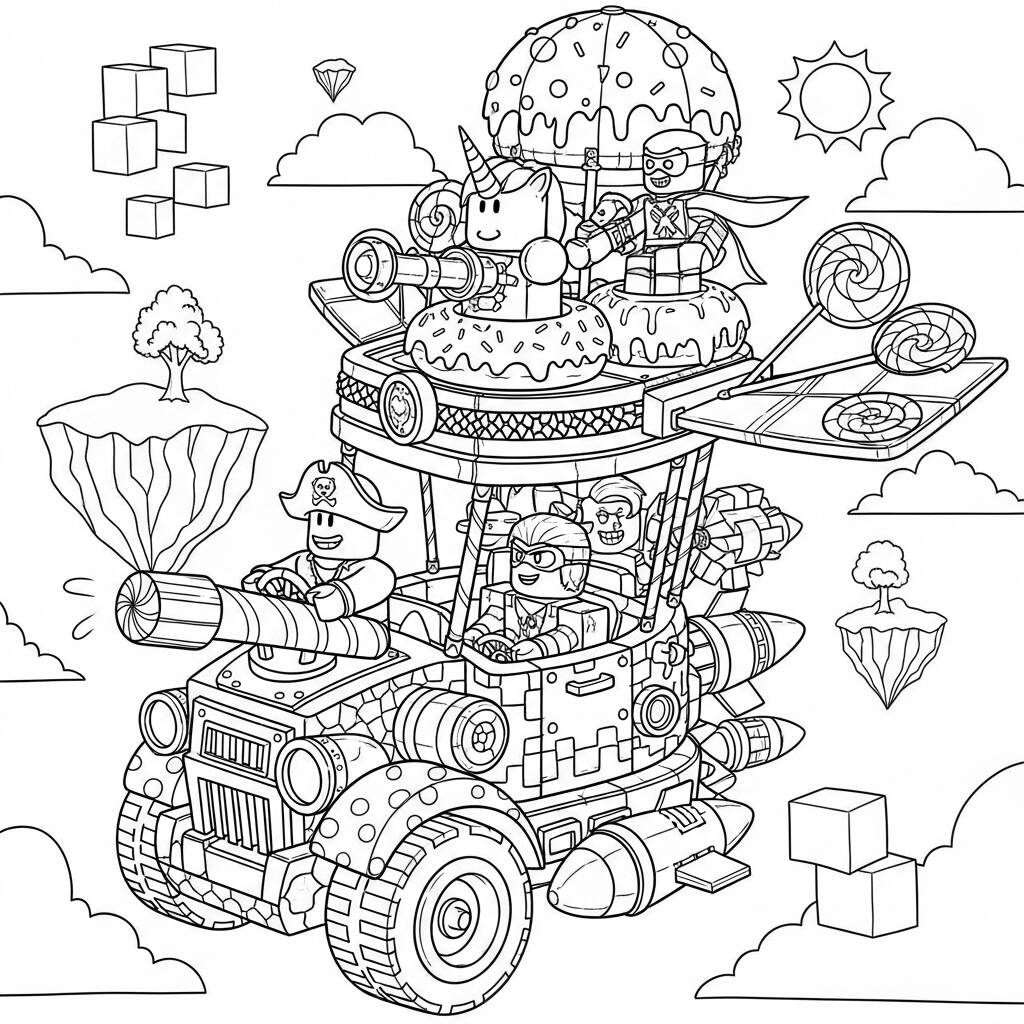 Roblox Veiculo Divertido (Desenho para Colorir)