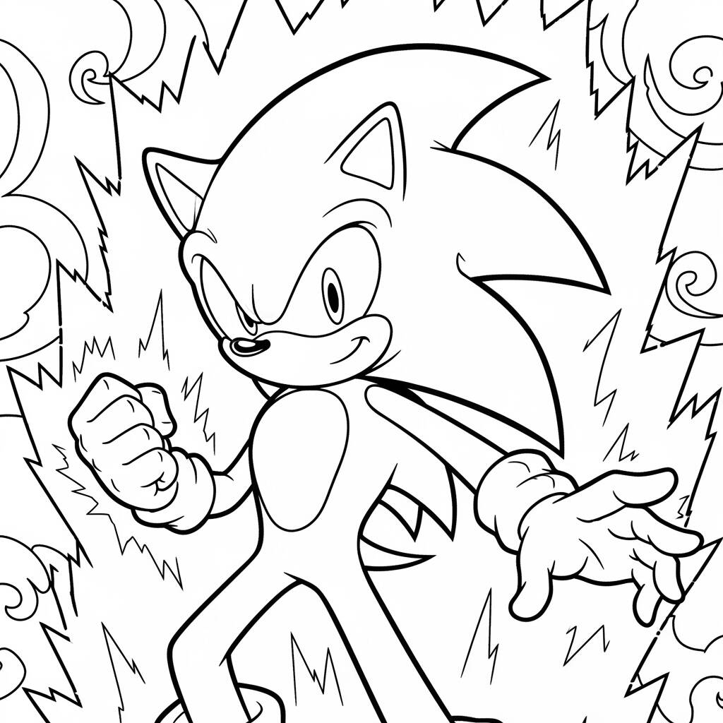 Sonic Super Saiyajin (Desenho para Colorir)
