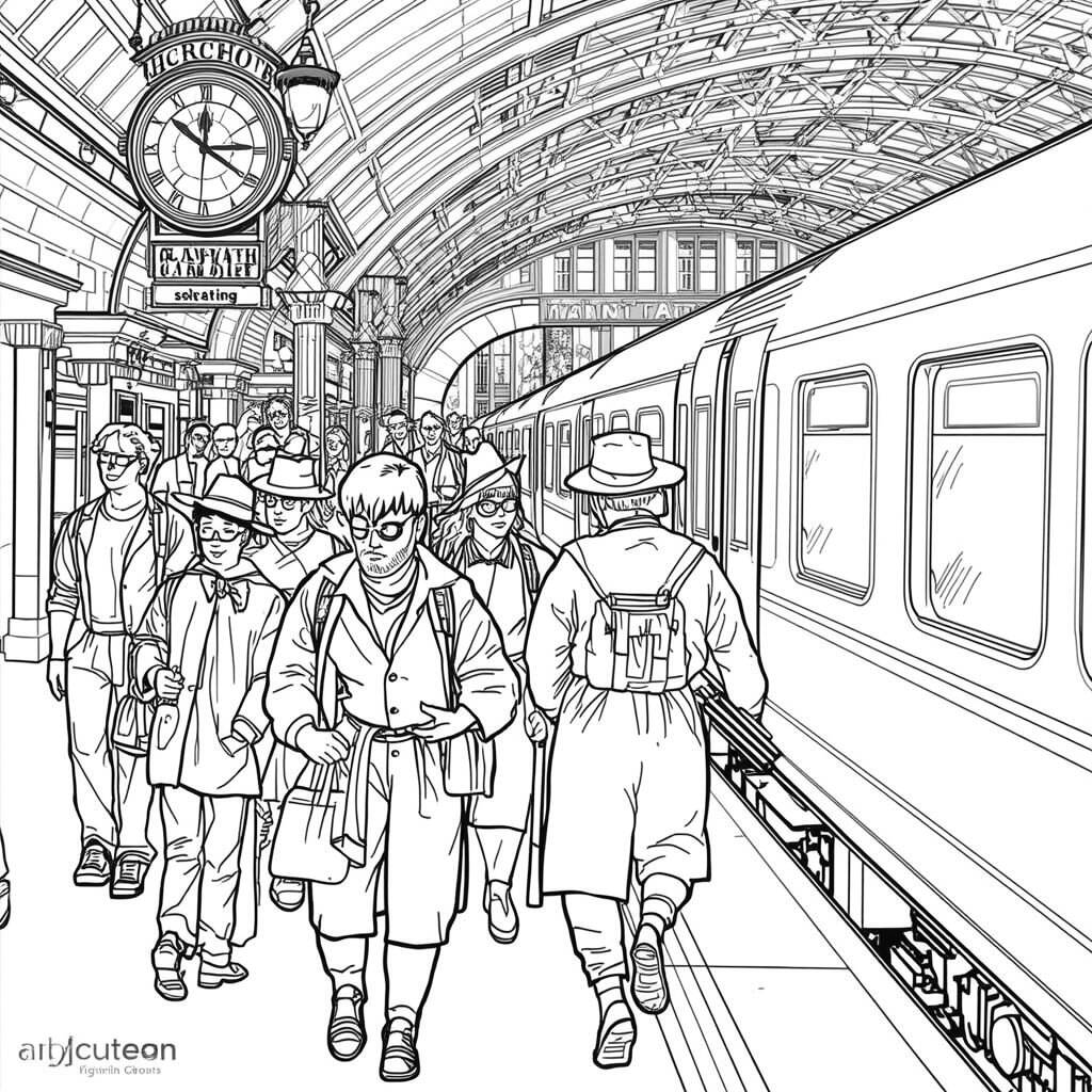 A Estacao de Kings Cross (Desenho para Colorir)