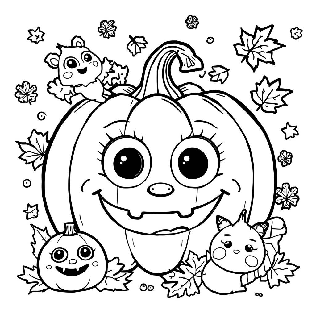 Abobora Sorridente (Desenho para Colorir)