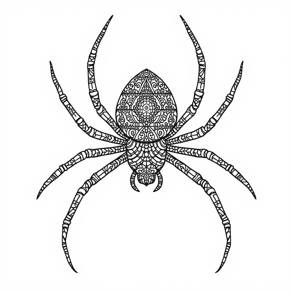 Aranha Estilo Mandala (Desenho para Colorir)