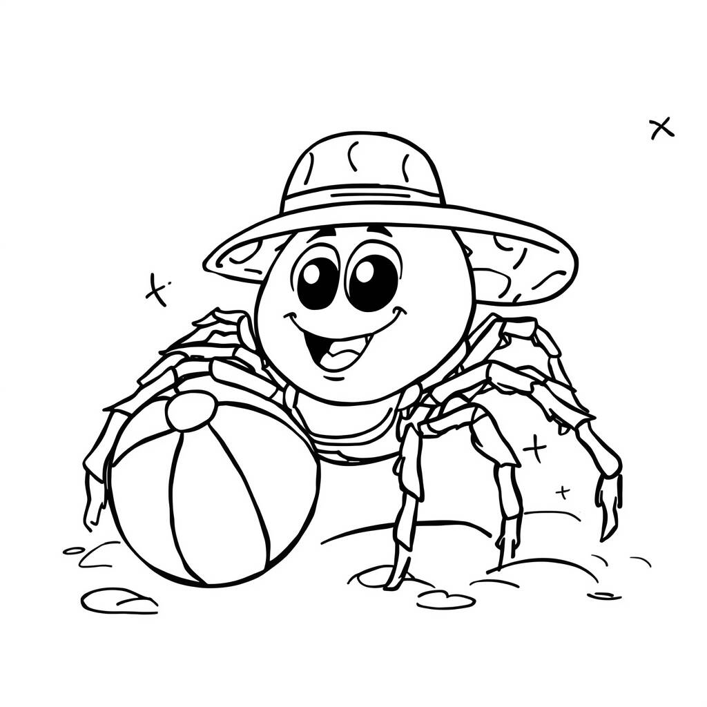 Aranha em um Dia de Verao (Desenho para Colorir)