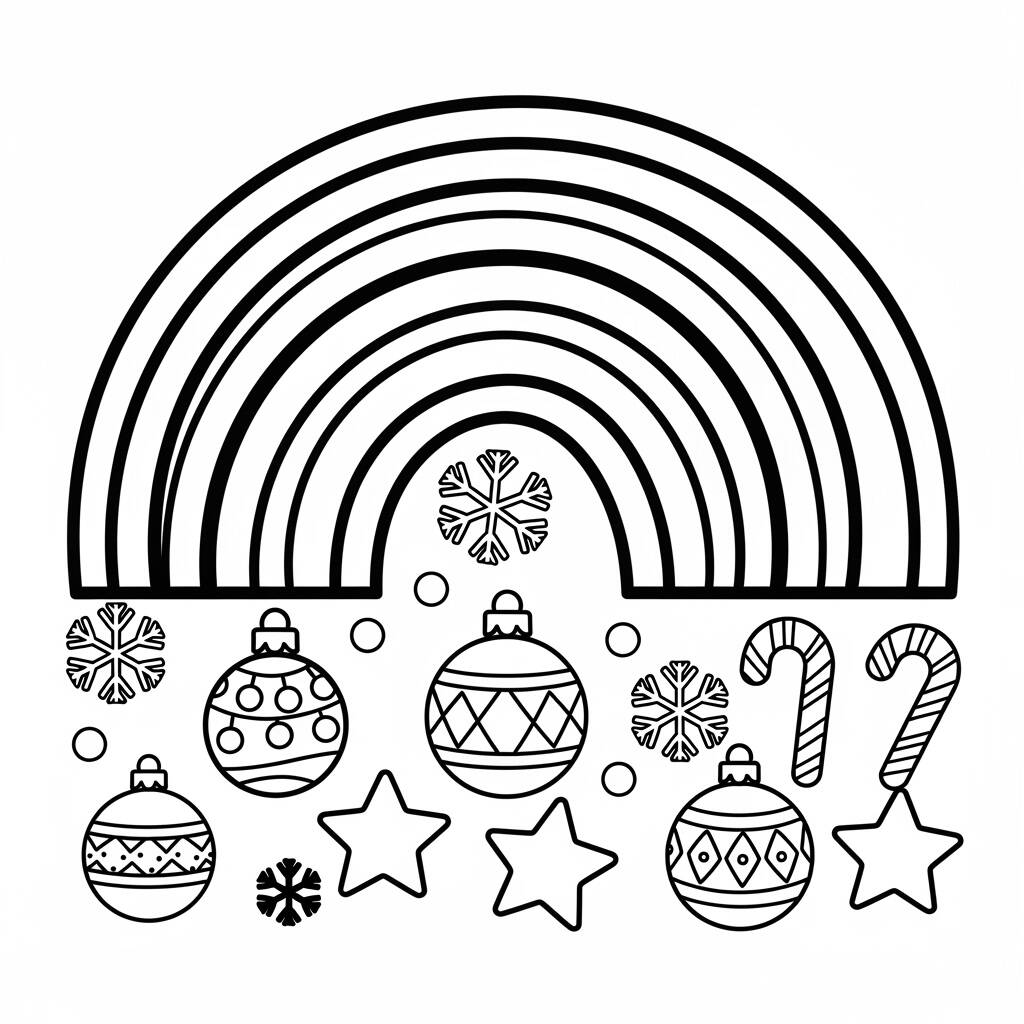Arco Iris de Natal (Desenho para Colorir)