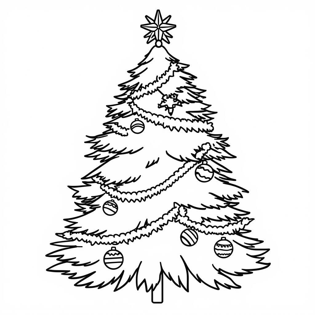 Arvore de Natal Classica (Desenho para Colorir)