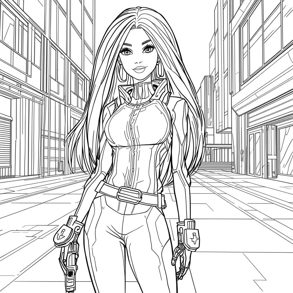 Barbie e a Moda do Futuro (Desenho para Colorir)