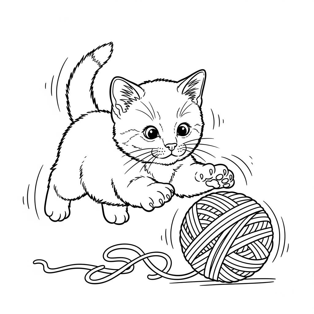 Bebe Gato Brincalhao (Desenho para Colorir)