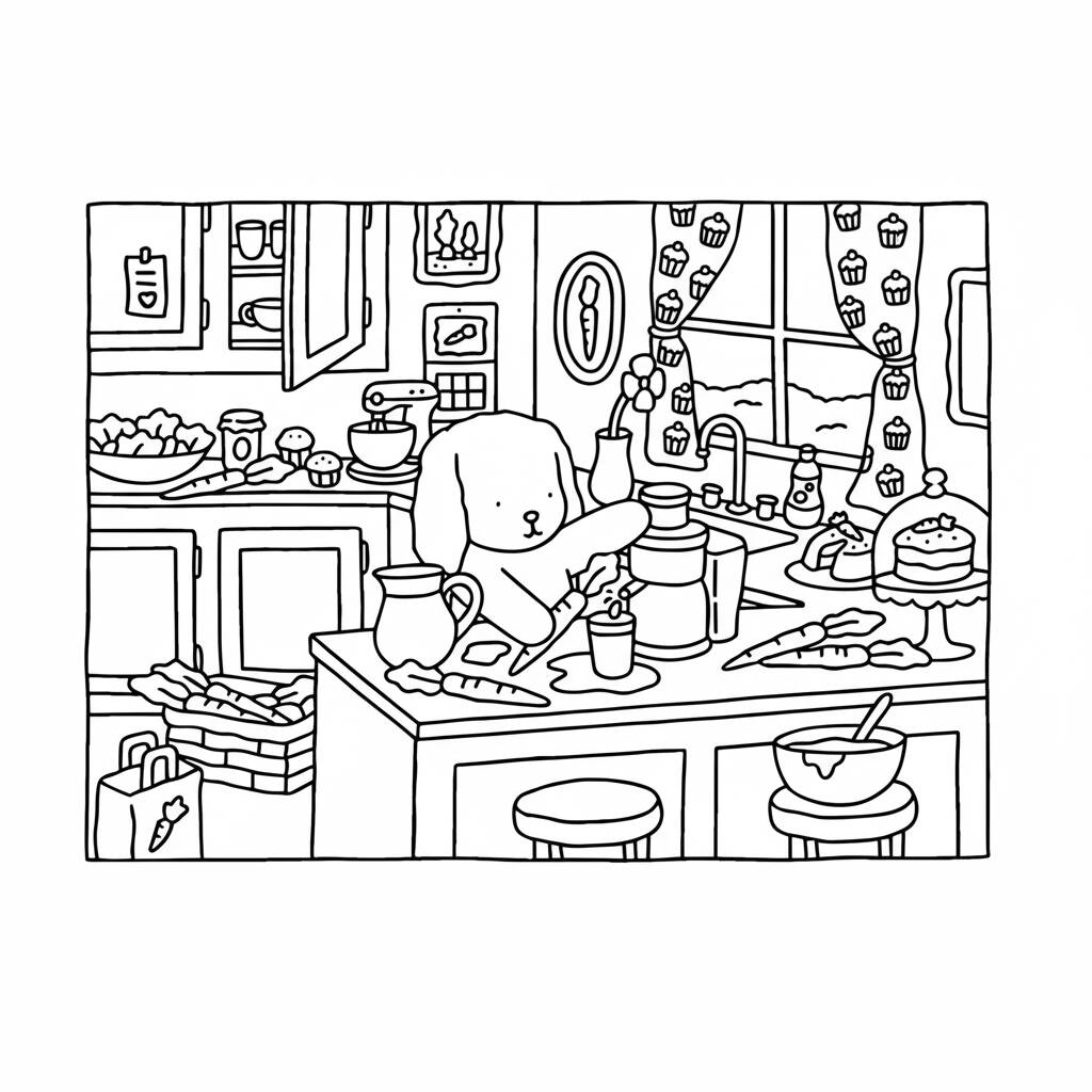 Bobbie Goods na cozinha (Desenho para Colorir)