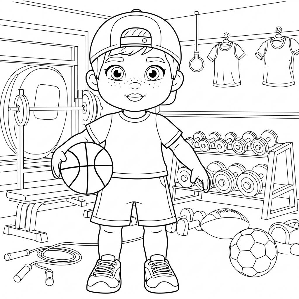 Boneca de Esportes Atleta (Desenho para Colorir)