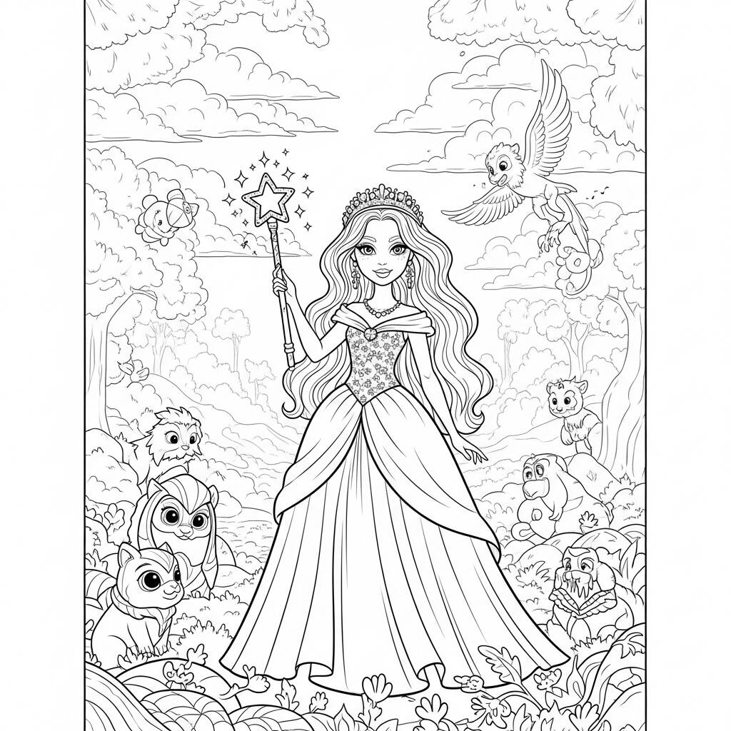 Boneca de Fantasia Magica (Desenho para Colorir)