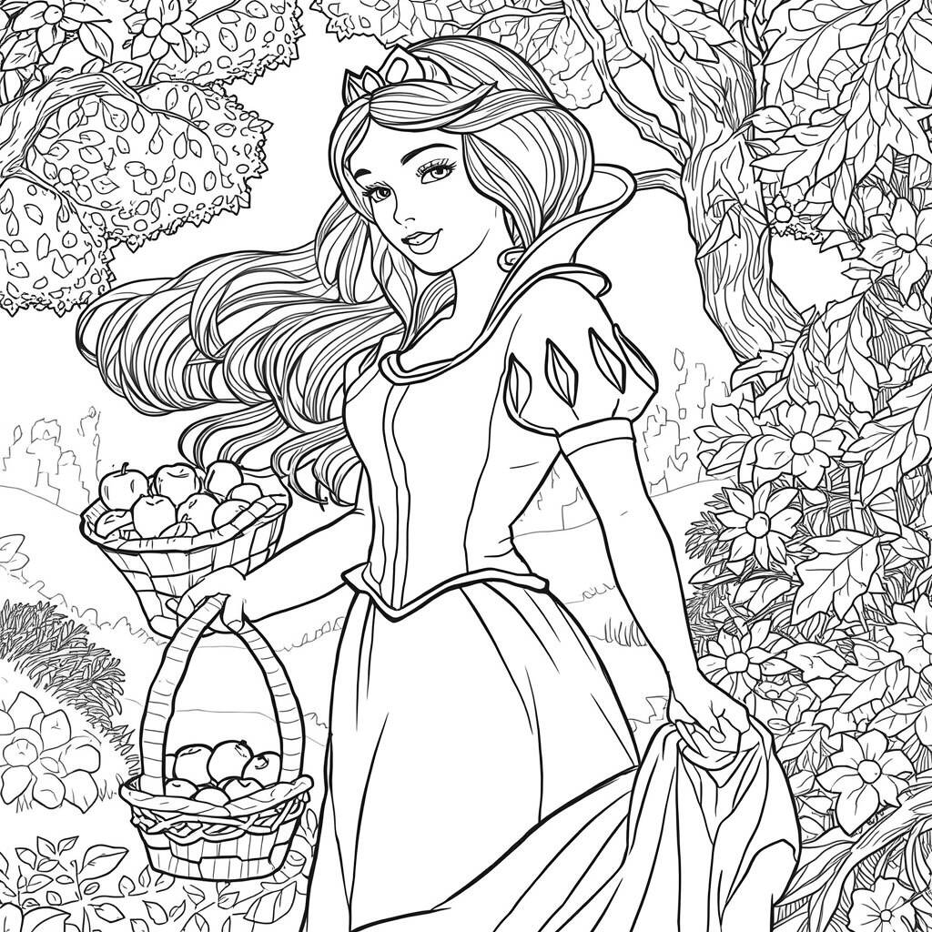 Branca de Neve Realista (Desenho para Colorir)