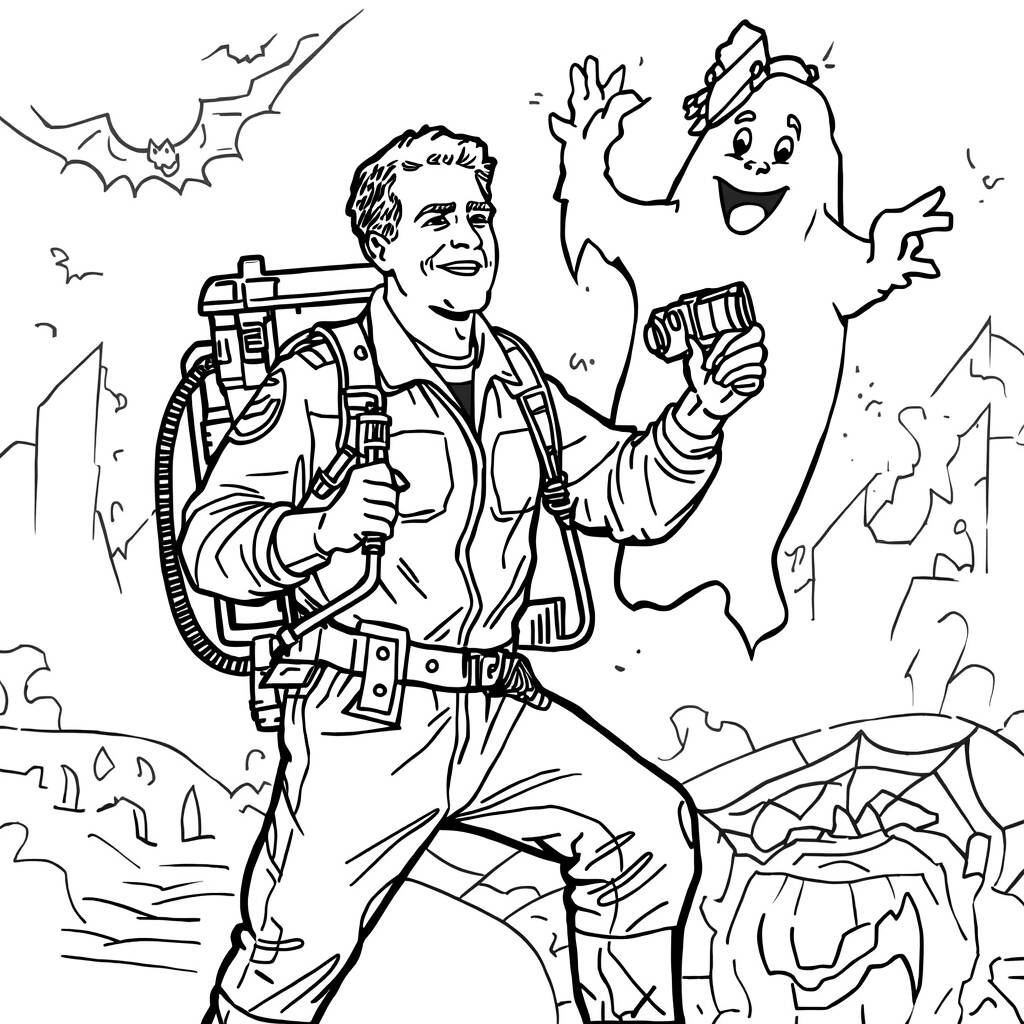Caca fantasmas Para Meninos (Desenho para Colorir)