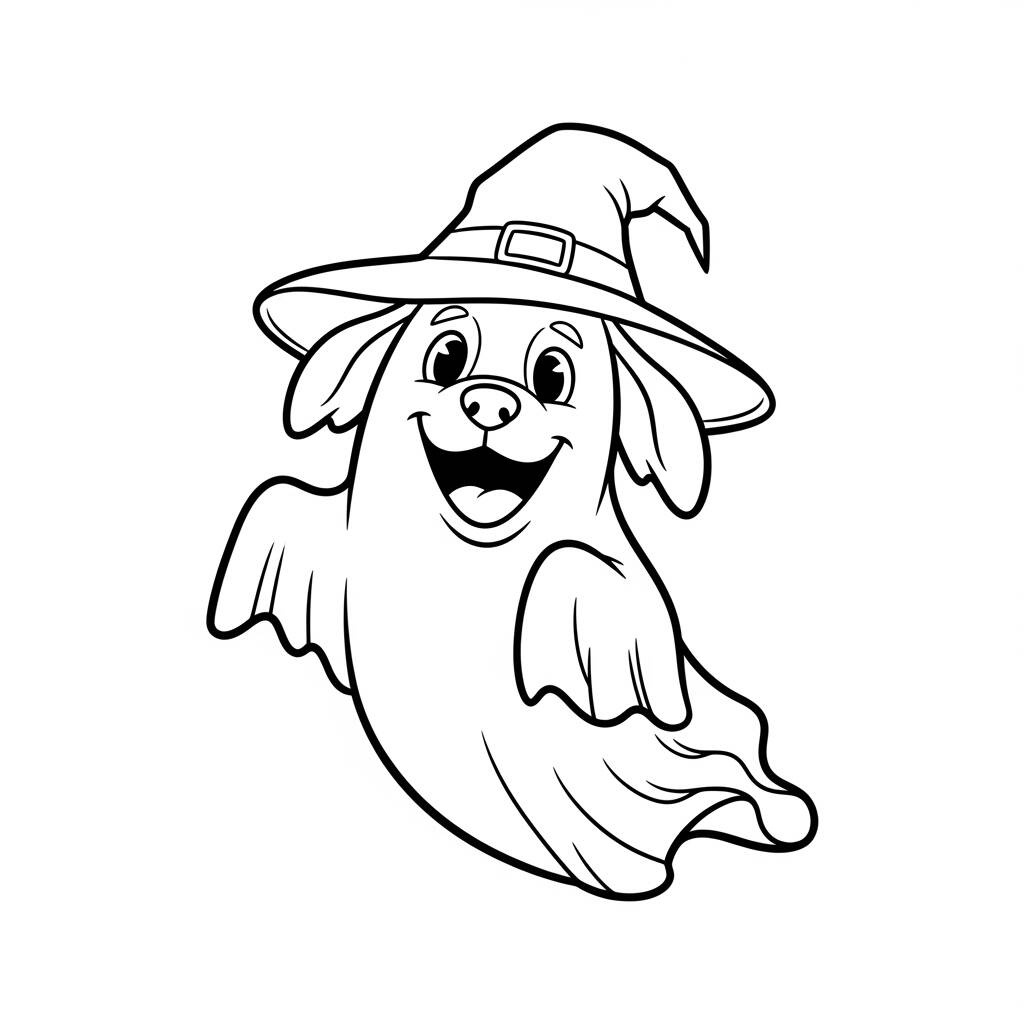 Cachorro Fantasma Brincalhao (Desenho para Colorir)