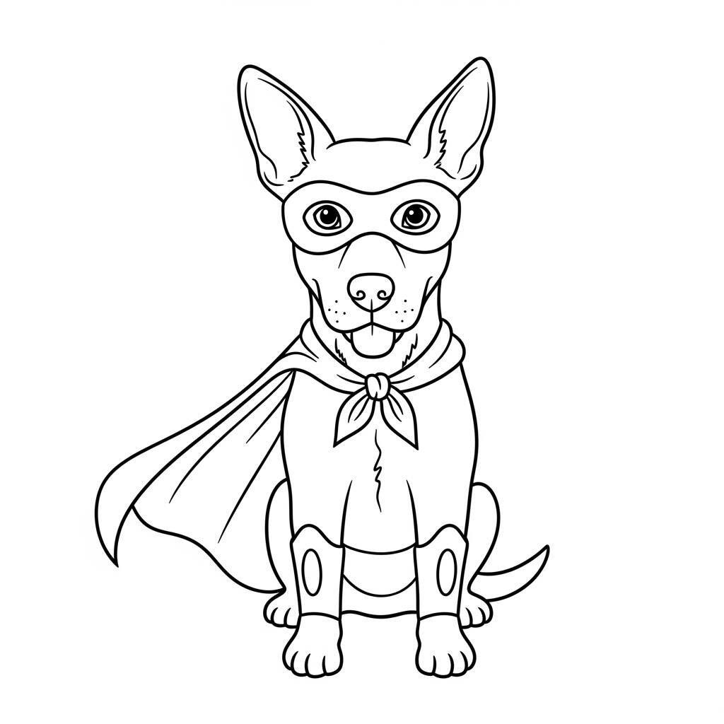 Cachorro de Fantasia de Halloween (Desenho para Colorir)