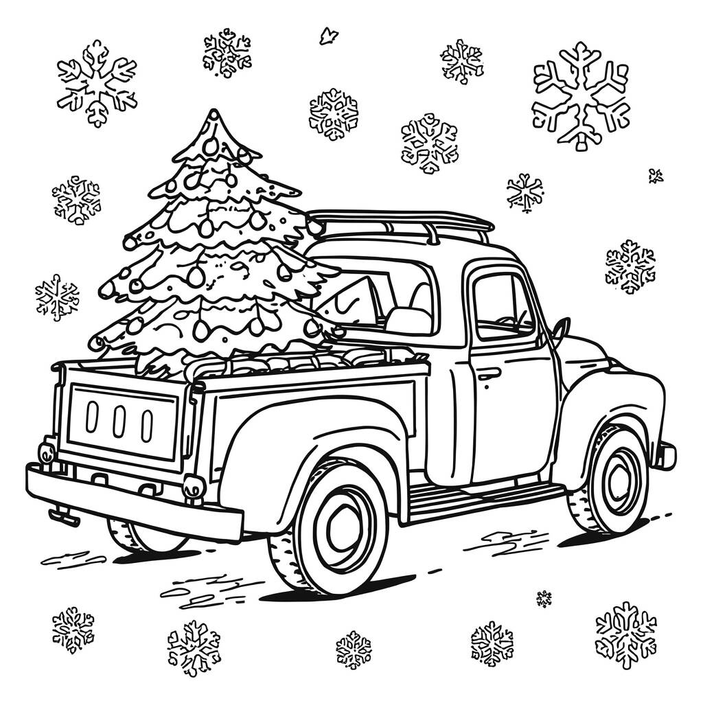 Caminhao de Natal (Desenho para Colorir)