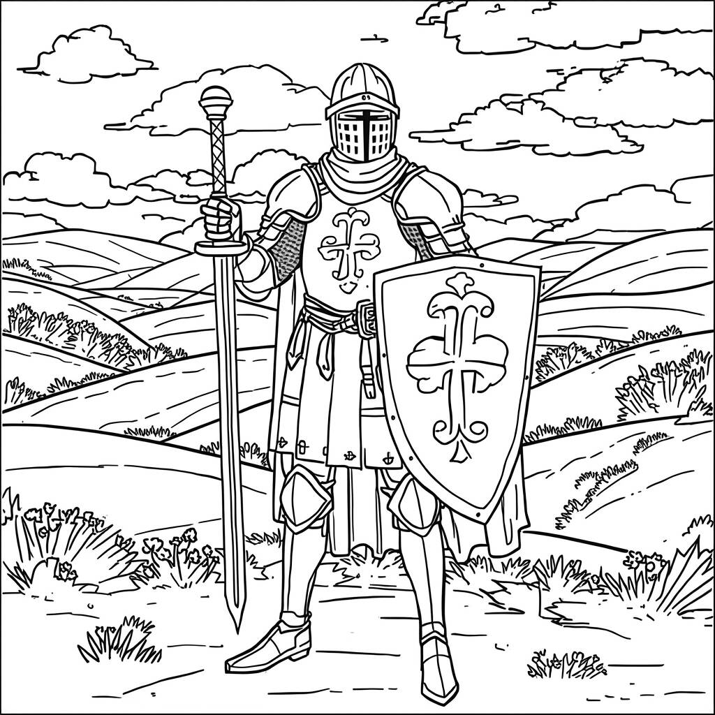Cavaleiro Irlandes (Desenho para Colorir)