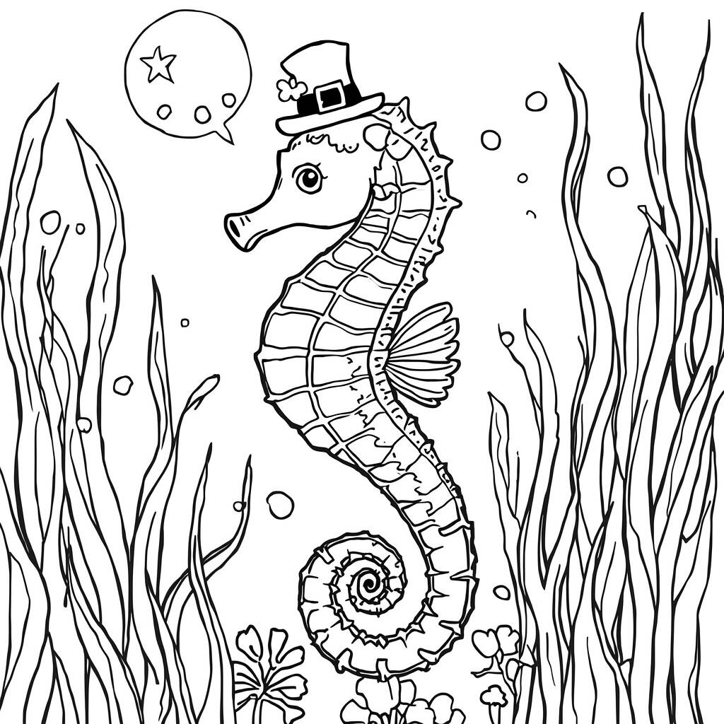 Cavalo Marinho (Desenho para Colorir)