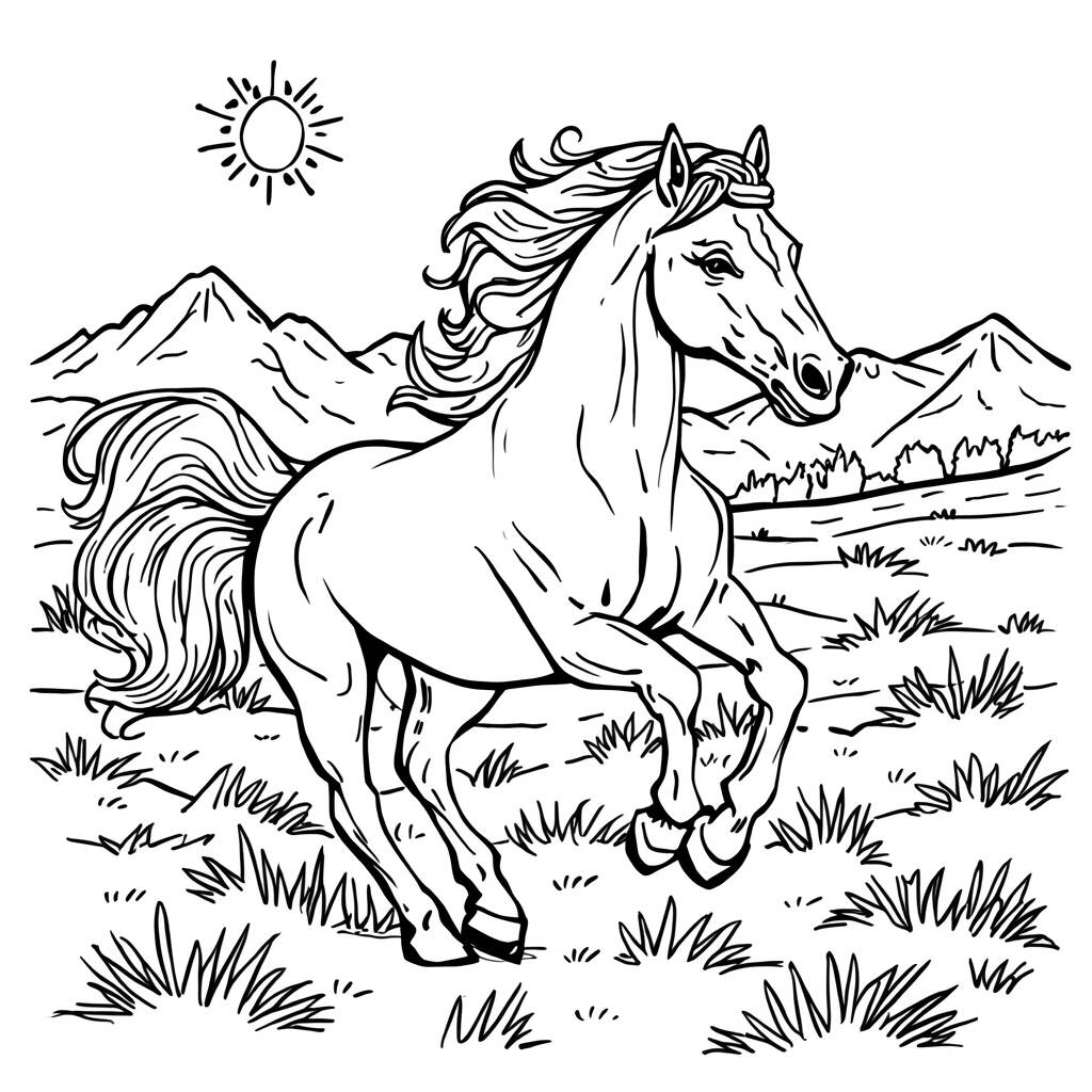 Cavalo valente Para Meninos (Desenho para Colorir)