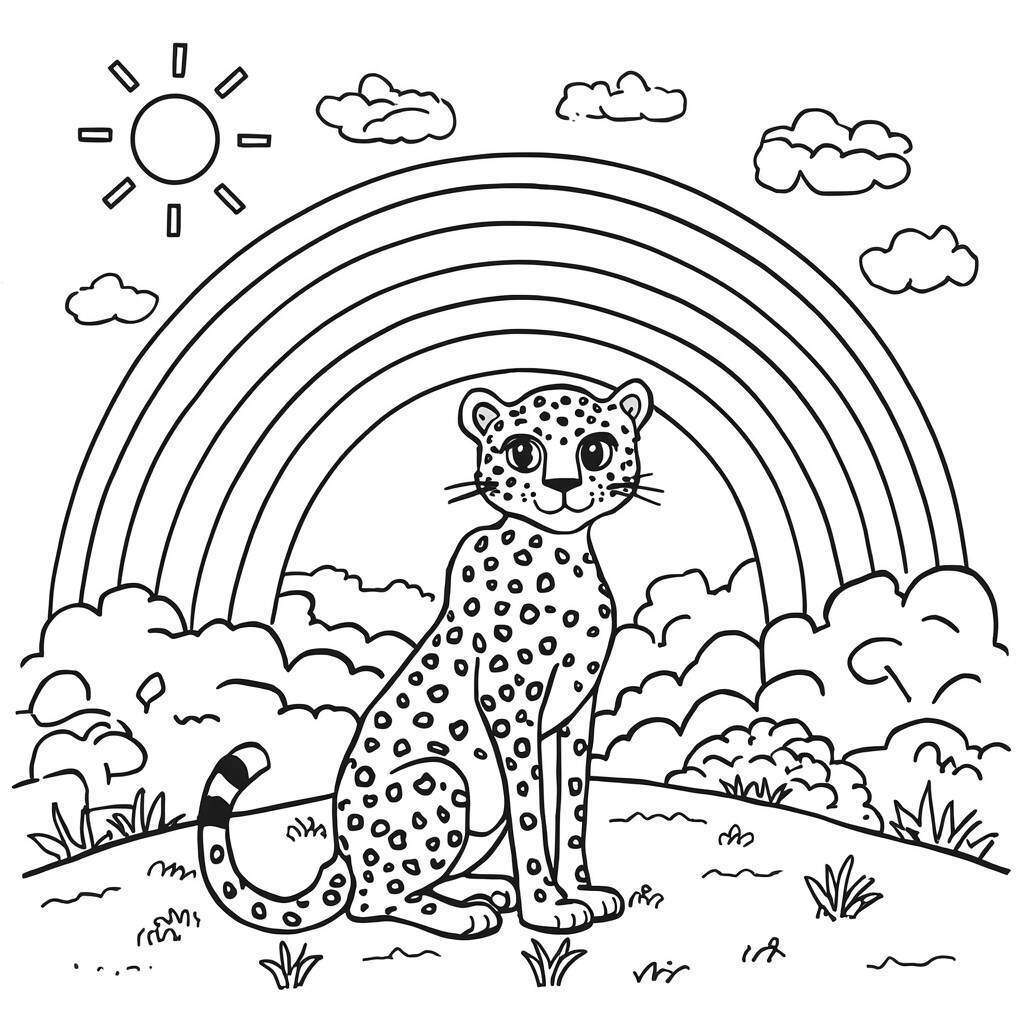 Chita e o Arco Iris (Desenho para Colorir)