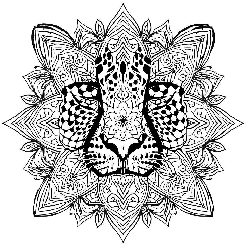 Chita em Estilo Mandala (Desenho para Colorir)