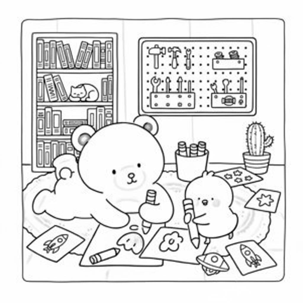 Coco Wyo brincando em casa (Desenho para Colorir)