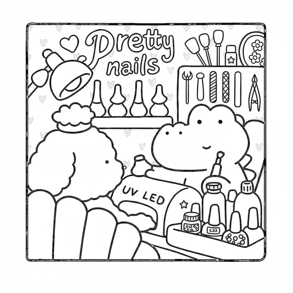 Coco Wyo no salão de beleza (Desenho para Colorir)