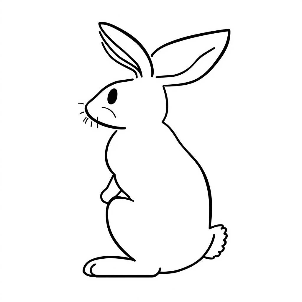 Coelho Minimalista (Desenho para Colorir)