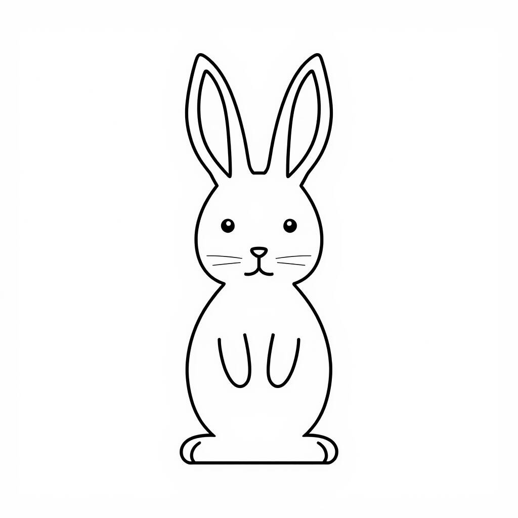 Coelho da Pascoa Minimalista (Desenho para Colorir)