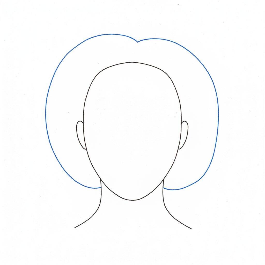 How to Draw Realistic Hair – Step by Step Drawing Tutorial – Step 1