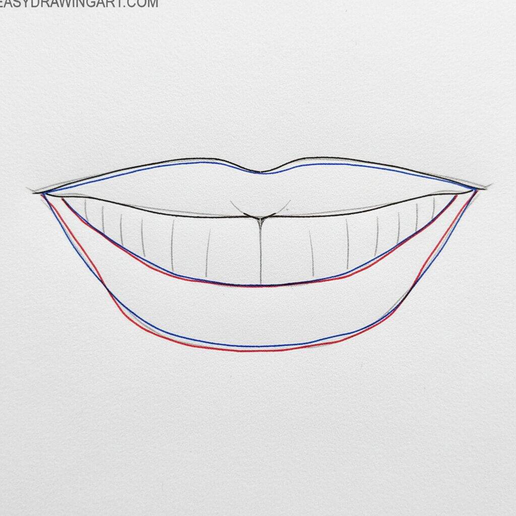 Como Desenhar Dentes – Tutorial de Desenho Passo a Passo – Passo 6