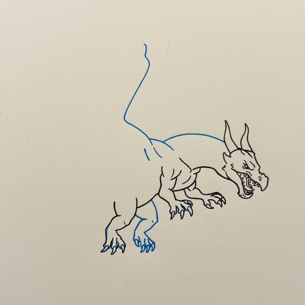 How to Draw Realistic Dragon – Step 6