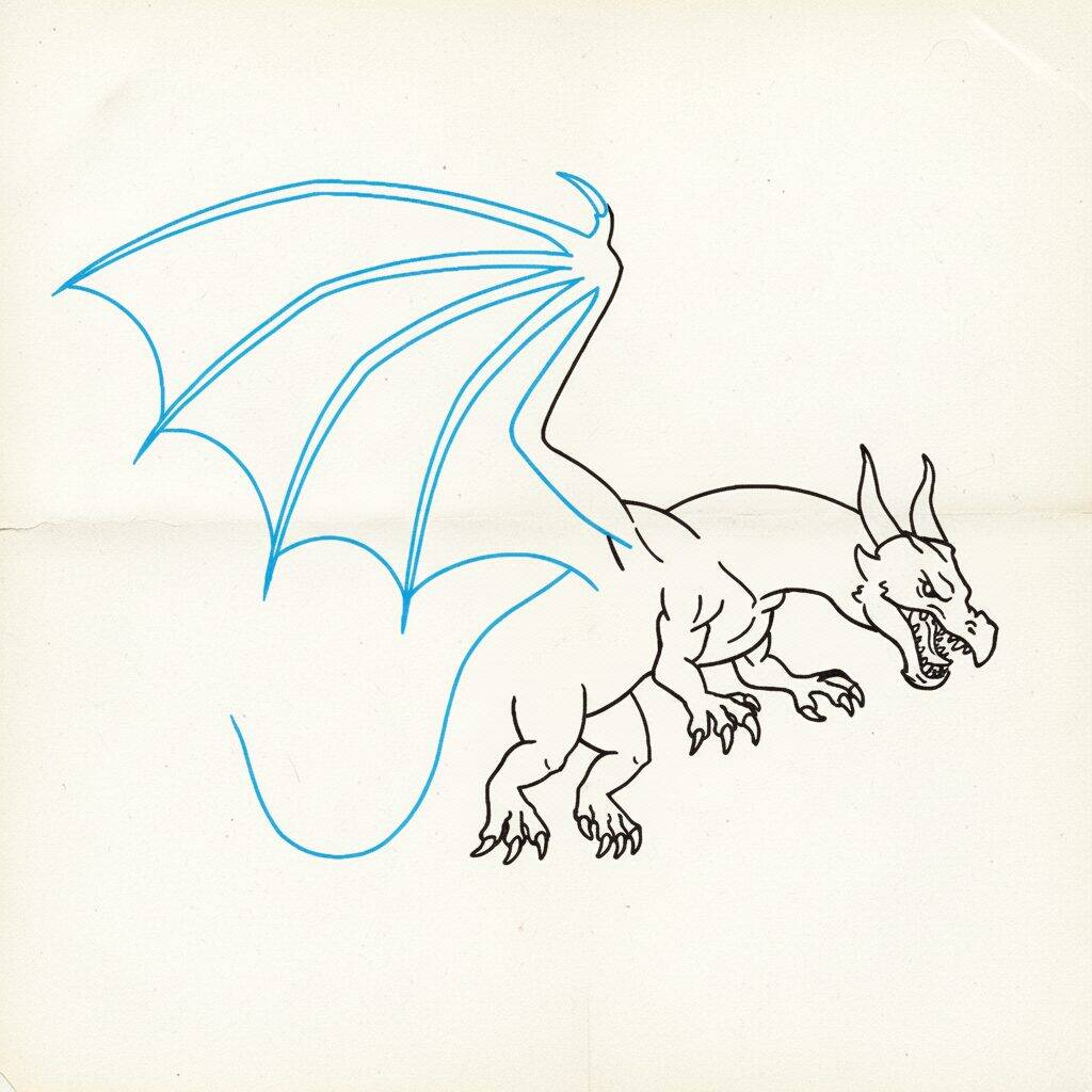 How to Draw Realistic Dragon – Step 7