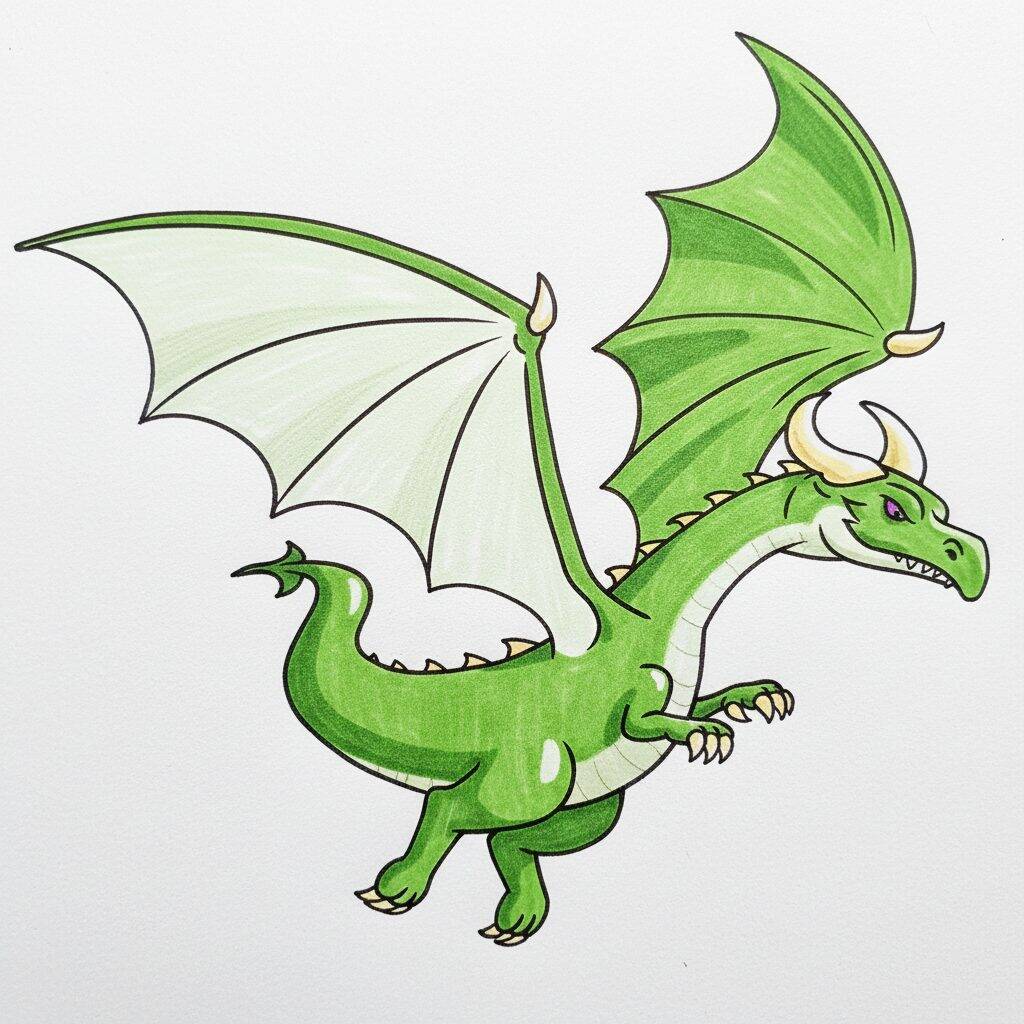 Como Desenhar Dragão Voando – Passo a Passo Fácil