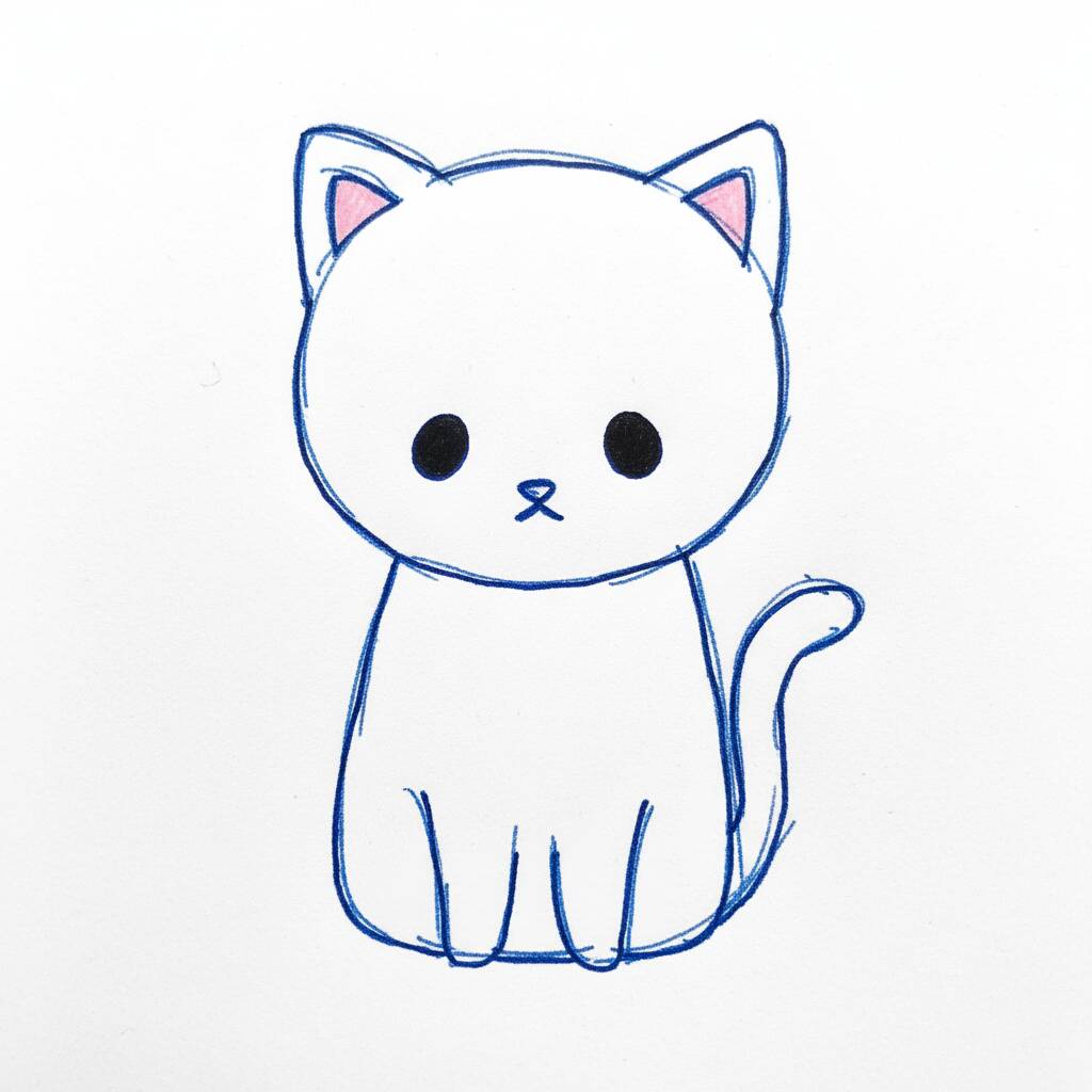 Como Desenhar Gatinho Fofo - Passo a Passo Fácil