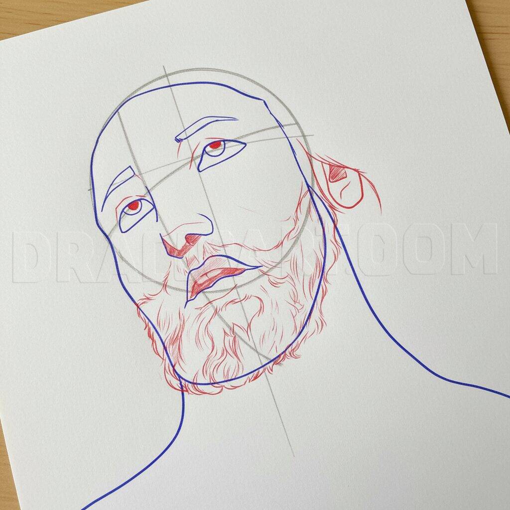 How to Draw Jesus Step by Step – Step 4