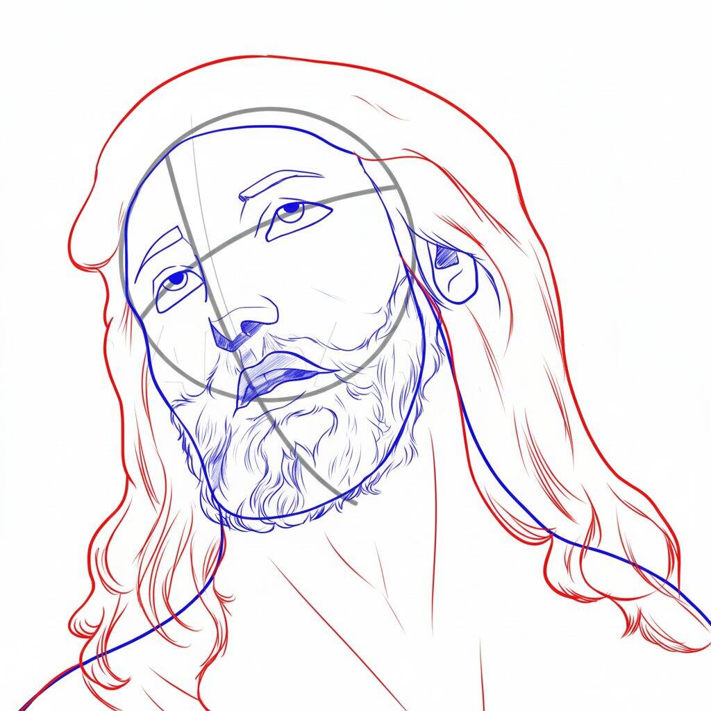 How to Draw Jesus Step by Step – Step 5