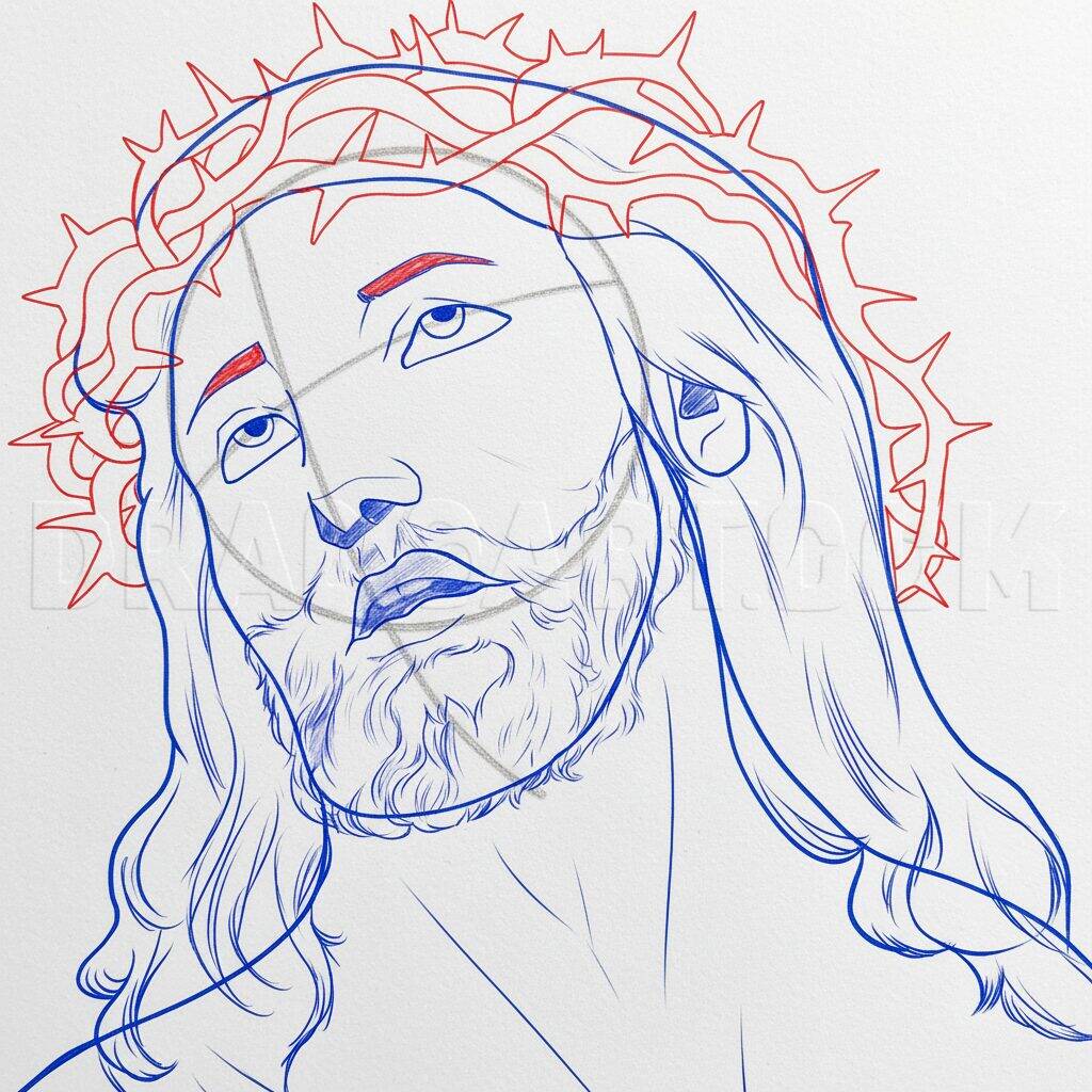 How to Draw Jesus Step by Step – Step 6