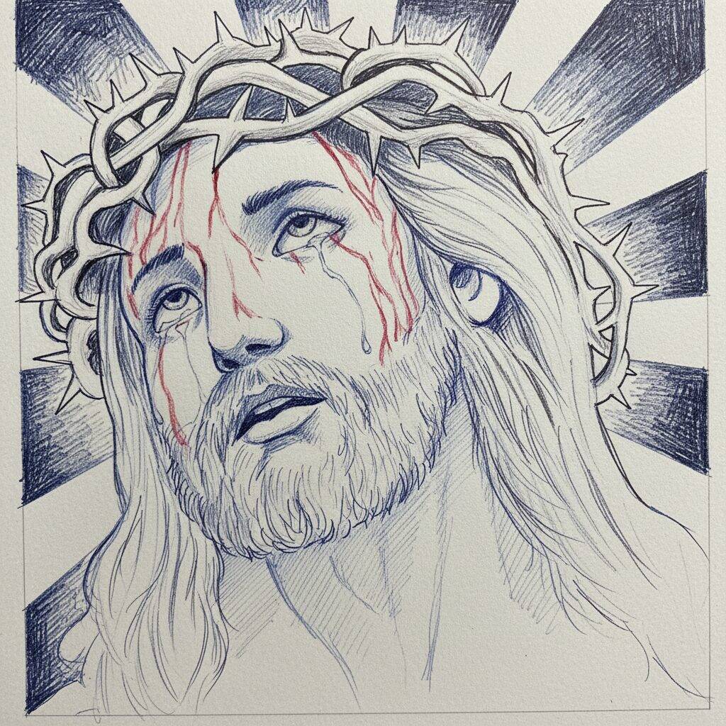 How to Draw Jesus Step by Step – Step 8