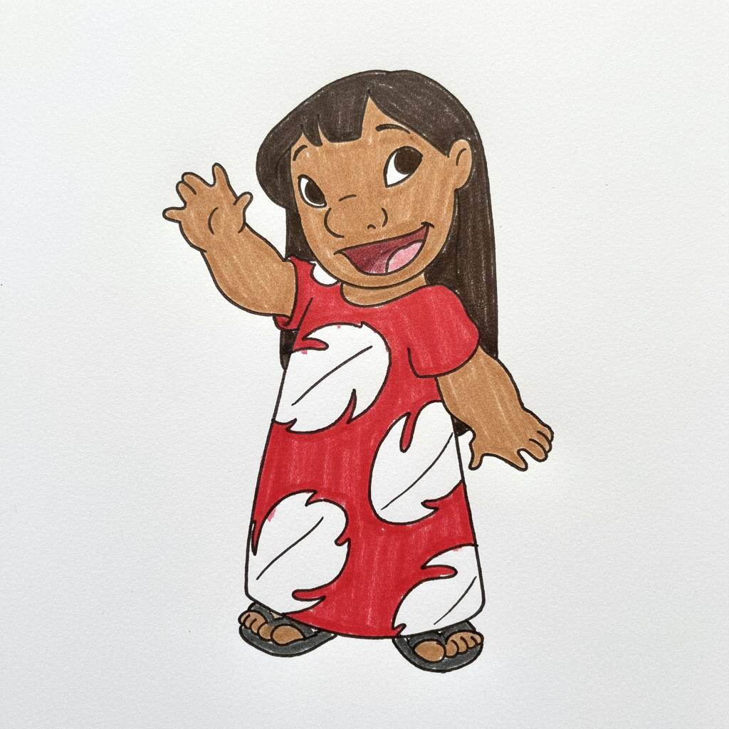 Como Desenhar a Lilo - Passo a Passo Fácil